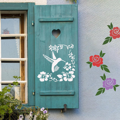 8 Pcs Large Flower Stencils for Painting, 9.84 X 9.84 Inch Flower Stencils for Crafts Reusable, Wood and Wall Stencils for Painting Large Pattern, DIY Templates Holiday Wall Paper (B)