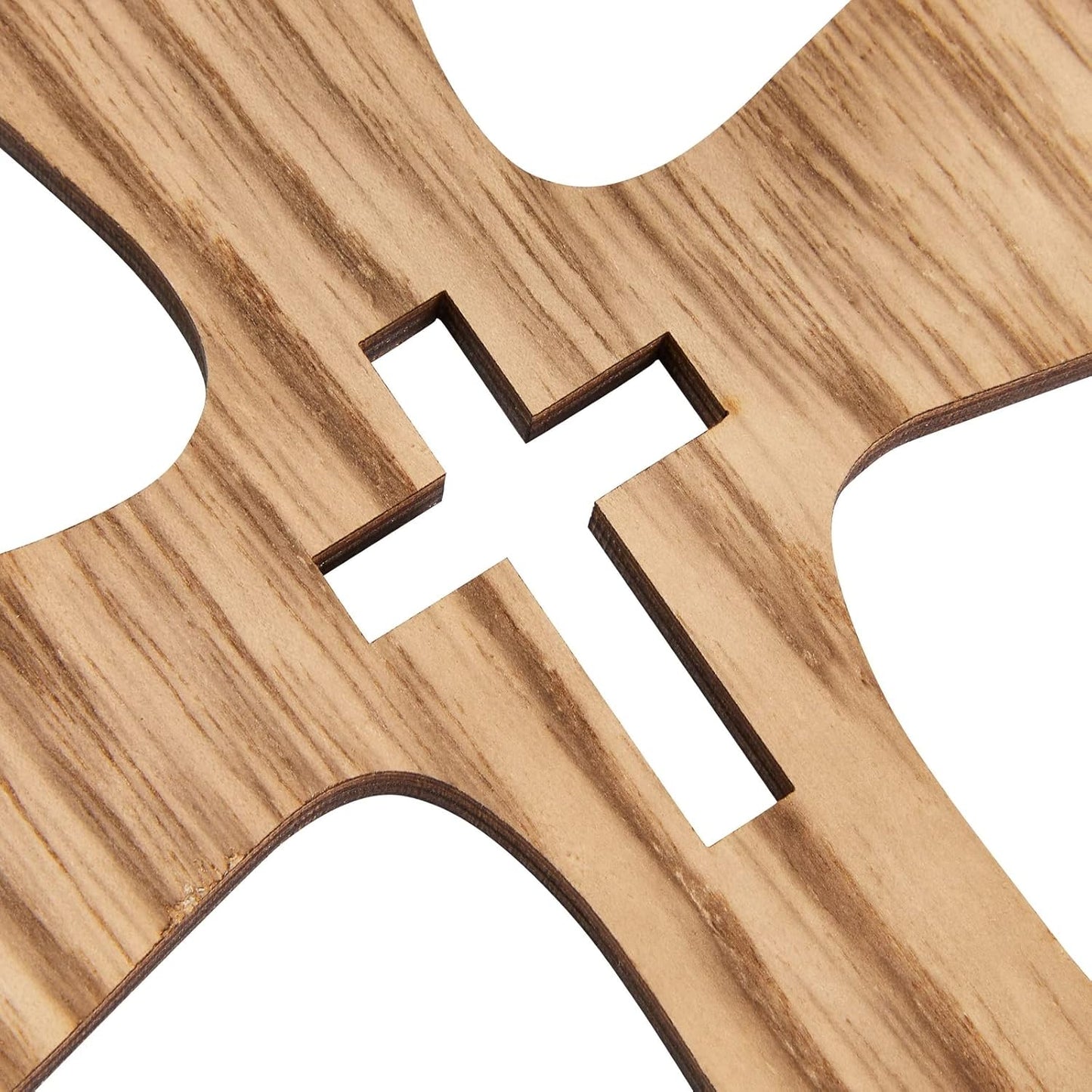 Juvale 3-Pack Wooden Cross Baptism Centerpieces, 6 x 2 x 9 In Brown Rustic Wood for Baptism Decor & First Communion
