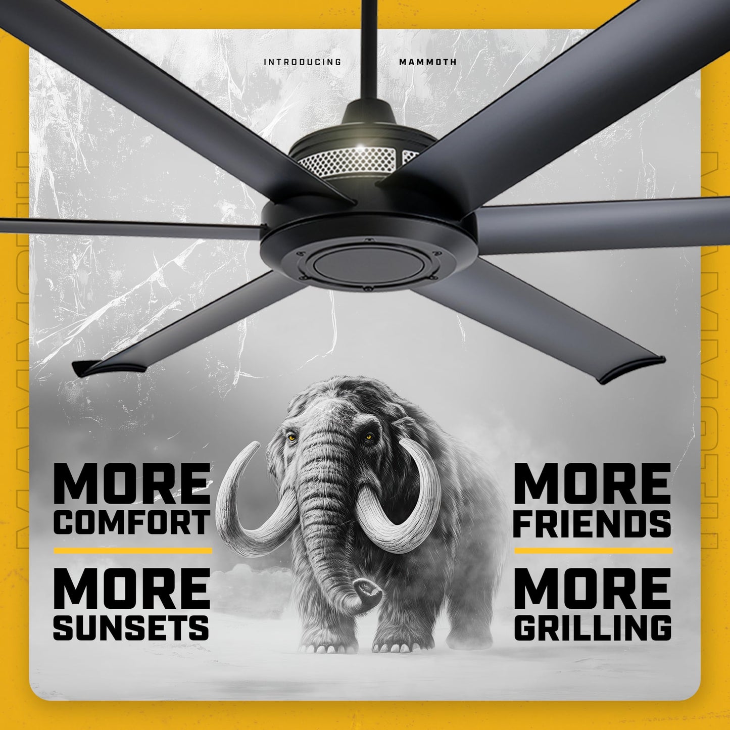 Big Ass Fans Mammoth 60" Outdoor Ceiling Fan with LED Light – Silver Finish – Smart Wi-Fi Ceiling Fan with Remote & Voice Control – Quiet, Wet Rated Patio Fan with Light – 3 Yr Warranty