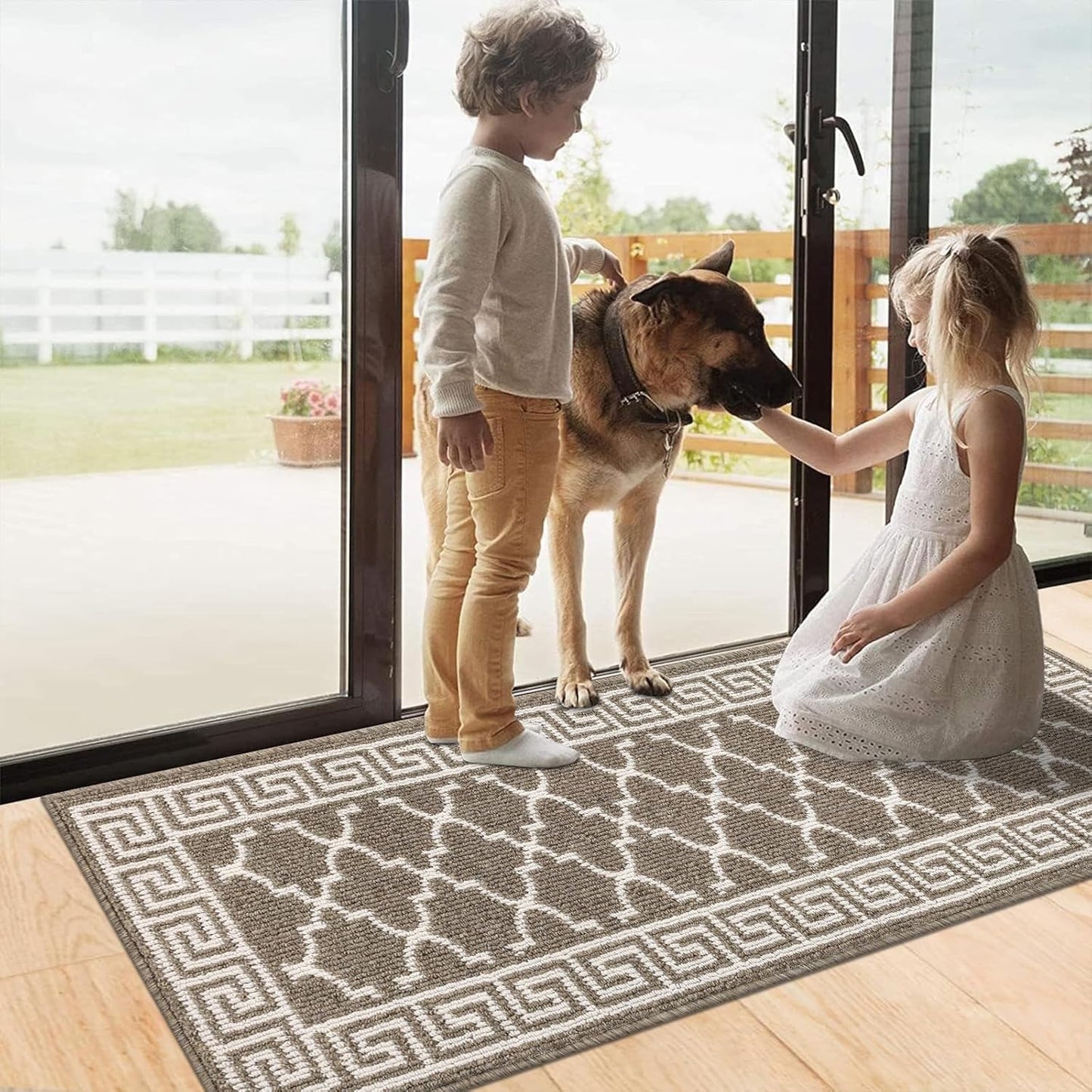Pauwer Door Mat Indoor Entrance, 20"x59" Absorbent Dirt Trapper Welcome Mats, Washable Non Slip Runner Rugs for Hallway