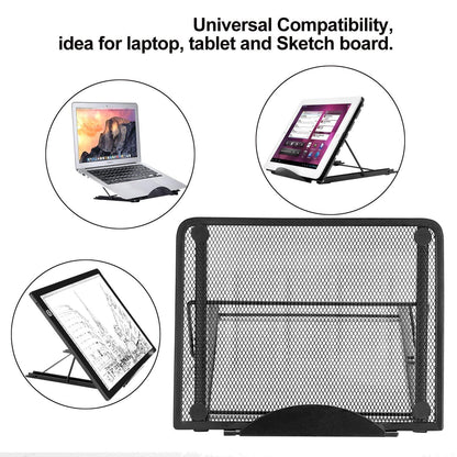 Metal Mesh Stand for A4 LED Tracer Pad, Ventilated Metal Holder for Laptop, Tablet, Animation Art Sketching Drawing Tracing LED Light Box Board, Books Holder, Diamond Painting Light Pad
