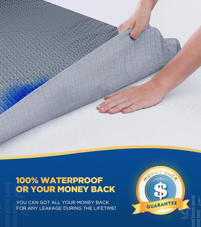 Premium 100% Waterproof Cal King Mattress Protector, Breathable Cooling 3D Air Fabric Cover, Hypoallergenic, 8-21''