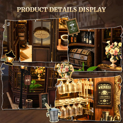 SUNNINO Book Nook Kits for Adults - DIY Miniature Bookshelf Insert with LED Lights, Creative Craft Book Nook Kits for Adults, Fantasy Corner Tavern Diorama Room Decor, Gift for Book Lovers