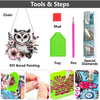 ZeeLionArt Bird Hanging Diamond Art Kits for Adults Pendant Suncatcher, Special Shaped Crystal DIY Pearl Diamond Painting Kits for Adults, Spring Summer Window Wreath Decor 7.6x7.7 Inch