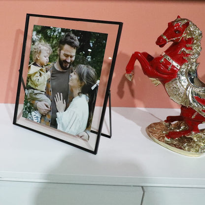 AhaGo Black Floating Frame, 10"x12", Portrait, For Picture 9x11, 8.5x11, 8x10, Tabletop Shelf Photo Frames, Classy For Father's Day, Wedding, or Birthday