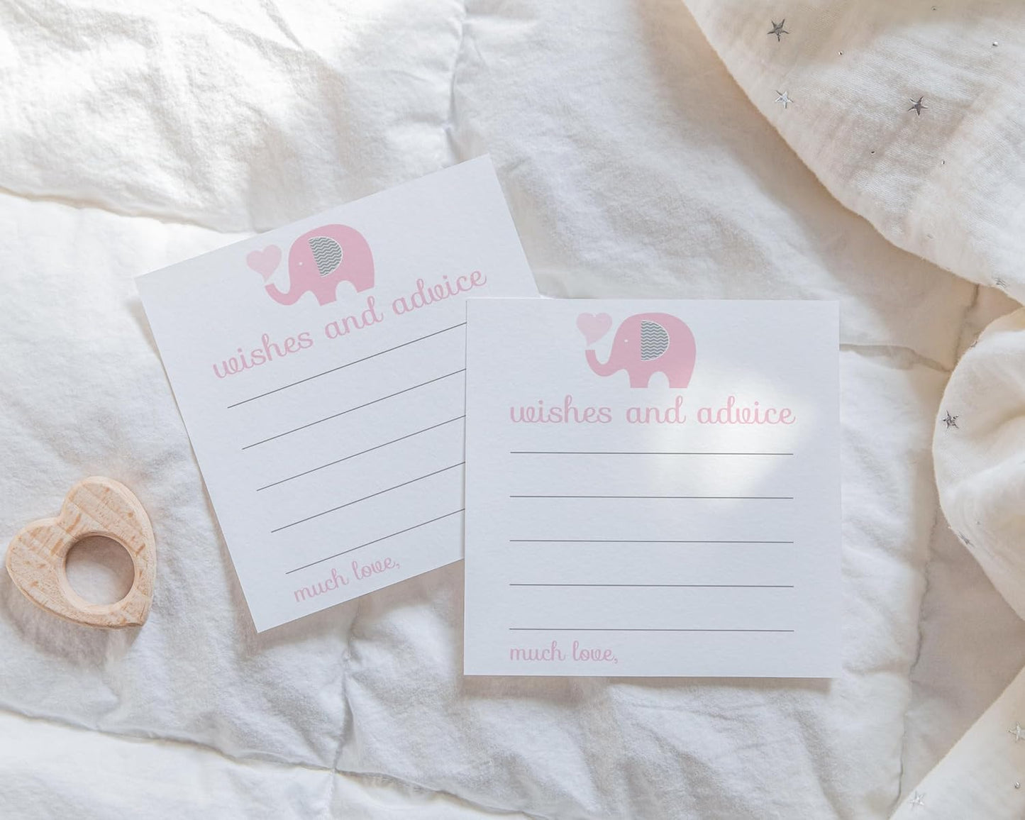 Pink Elephant Advice Cards (25 Pack) - Fun Baby Shower Game, Unique Guest Book Alternative, 4x4 Cards