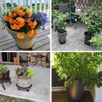 AWXYZ 2 Pack (14inch, Plant Caddy with Wheels,Round Potted Rolling Plant Stand with Wheels Heavy Duty Flower Pot Rack