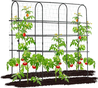 6 OTOSUNNY Garden Trellis for Climbing Plants Outdoor, FT Tall Arch Tunnel, Metal A-Frame Plant Support with Trellis