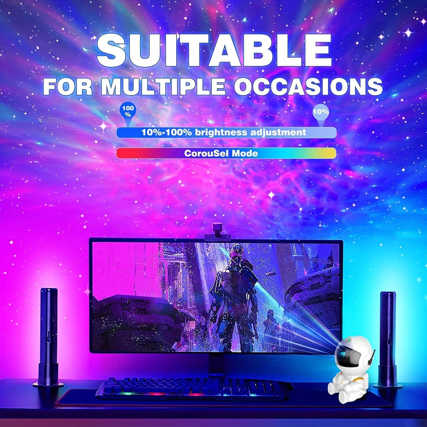 Astronaut Star Projector, Star Projector Galaxy Light for Kids，8 Modes Remote and 270° Adjustable Led Lights for Bedroom, Girls Room Decoration, Home Theater, Ceiling, Timer(Original White)