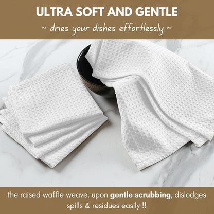 16x26 inches, 4-Pack, Native Fab Cotton Kitchen Towel with Hanging Loop Waffle Weave Kitchen Towels for Cleaning
