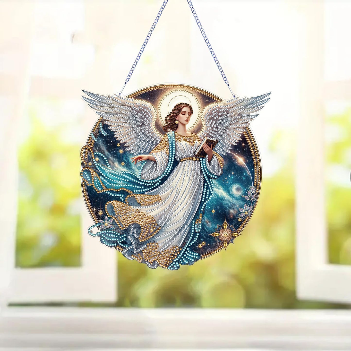 ARTopet DIY Diamond Pendant Ornament - Special Shaped Crystal Art Painting - Hanging Single Sided Ornament for Home Garden Wall Door Decor - Angel