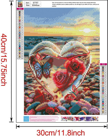 CreateJoy 12 Pack 5D Diamond Art Kits for Adults - Beach Diamond Art DIY Paint with Round Full Drill Diamond dots for Beginners, Gem Paintings for 12X16 Inch Home Wall Decor