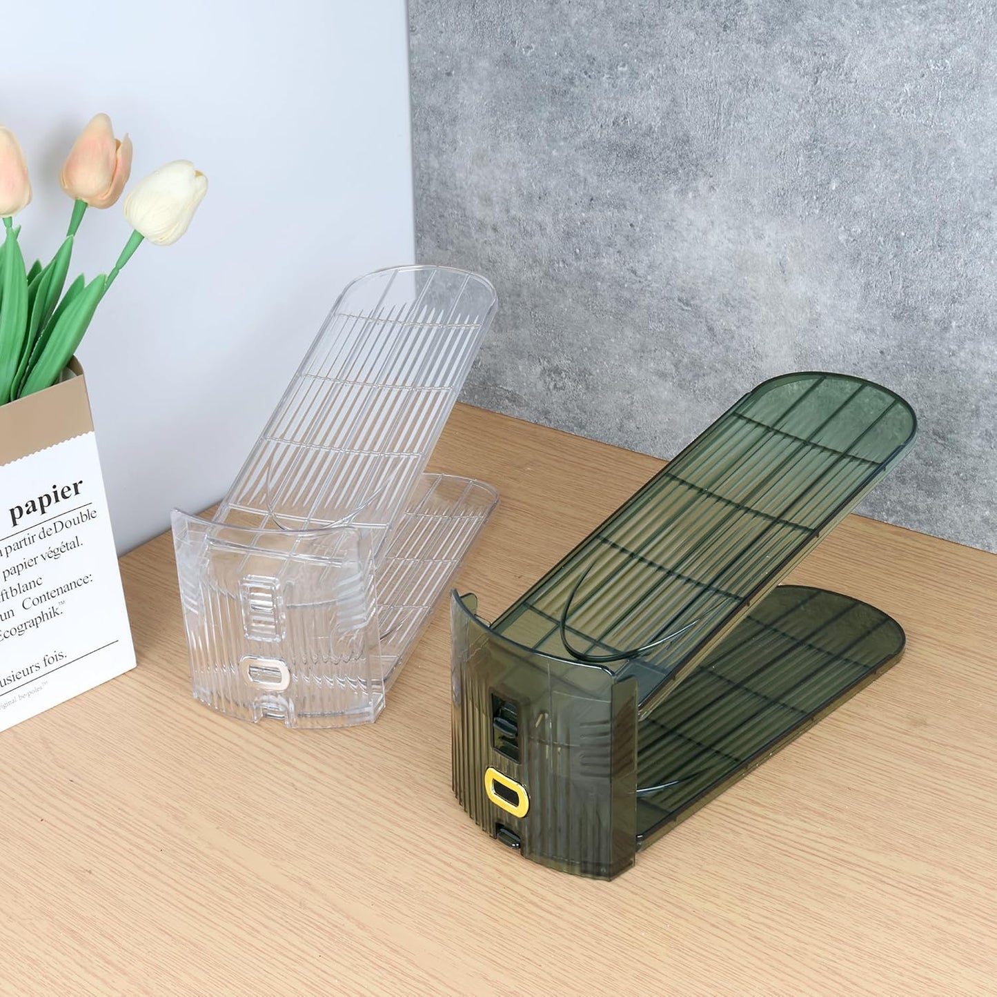 Yes!Fresh Closet 3 2 Pack) Shoe Slot Organizer, Boutique Display Style Shoe Stacker for A Pair of Shoes, Separable Shoe