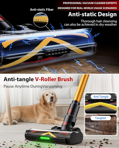 Skiennix Cordless Vacuum Cleaner - 75 Minutes Runtime, 55KPa Suction Power | Lightweight & Rechargeable for Home Use