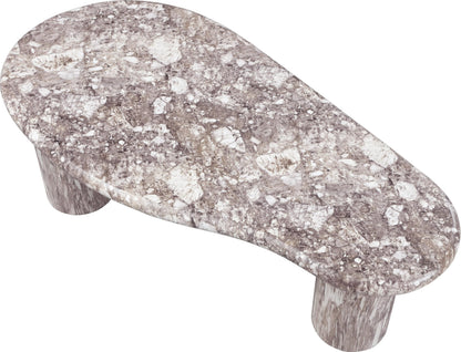 Meridian Furniture 99095Brown-CT Sassari Collection Art Deco Indoor/Outdoor Concrete Coffee Table in Marble Finish, 47.5" W x 24" D x 16" H, Brown