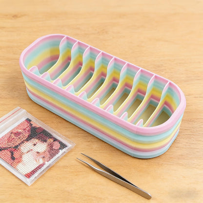 Rainbow Diamond Painting Storage Box with 10 Compartments - Portable Bead Organizer for Diamond Art Kits, Rhinestone & Craft Supplies, Diamond Painting Accessories and Tools