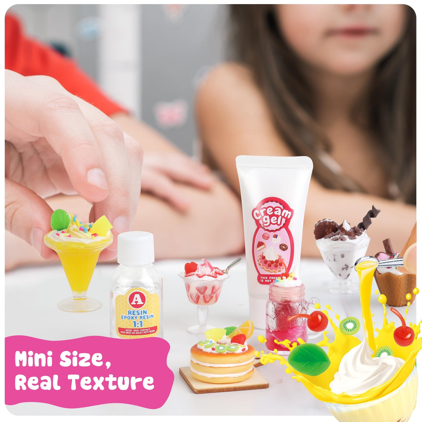 12 Making Miniature Food Toys Set, DIY, Resin Play, NOT Edible, Kitchen Mini Pretend Play Food Set for Kids Age 8-13, Birthday for Girls, 8 9 10, Make Your Food