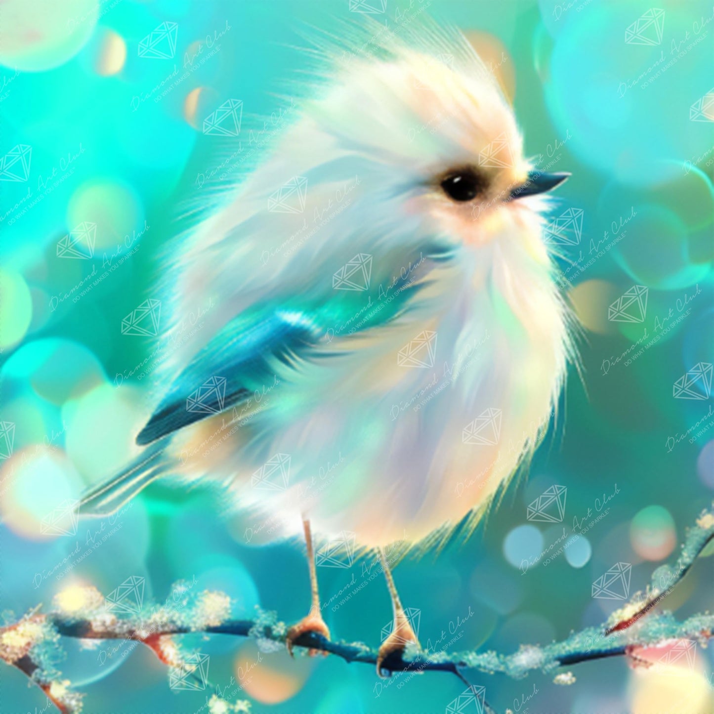 DIAMOND ART CLUB Good Morning - Bird Diamond Painting Kit, Fun DIY Crafts for Adults, Round Diamond Art Canvas, 13" x 13" (33 cm x 33 cm)
