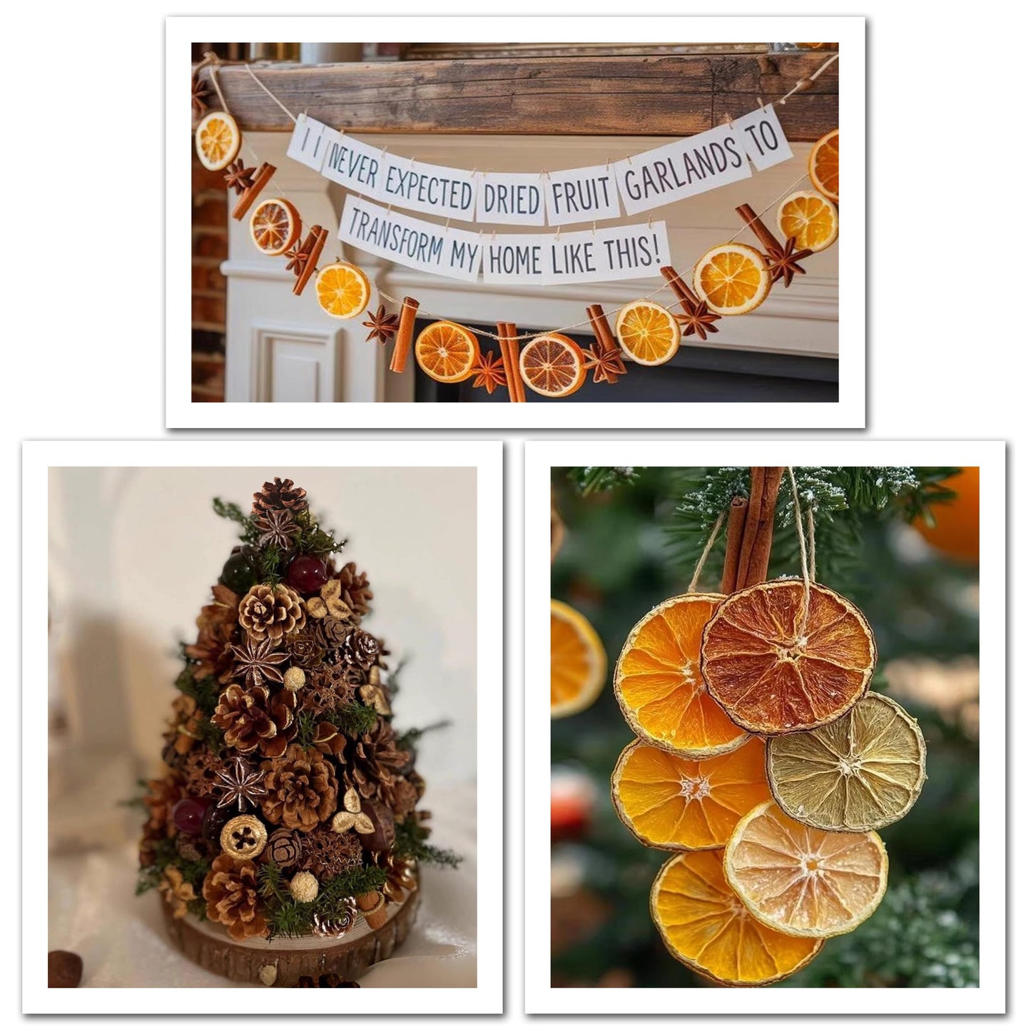 DIY Dried Flowers Kit with Lavender, Pinecone, Scented Orange Slices, Lemon Slices, Cinnamon Sticks for Home Decor, Aroma Diffuser,Christmas Decoration, DIY Crafts Holiday Decor