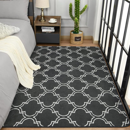 4x6 Chicrug Shag Geometric Modern Area Rug for Bedroom, Feet Memory Foam Indoor Carpet, Fluffy Rug for Living Room