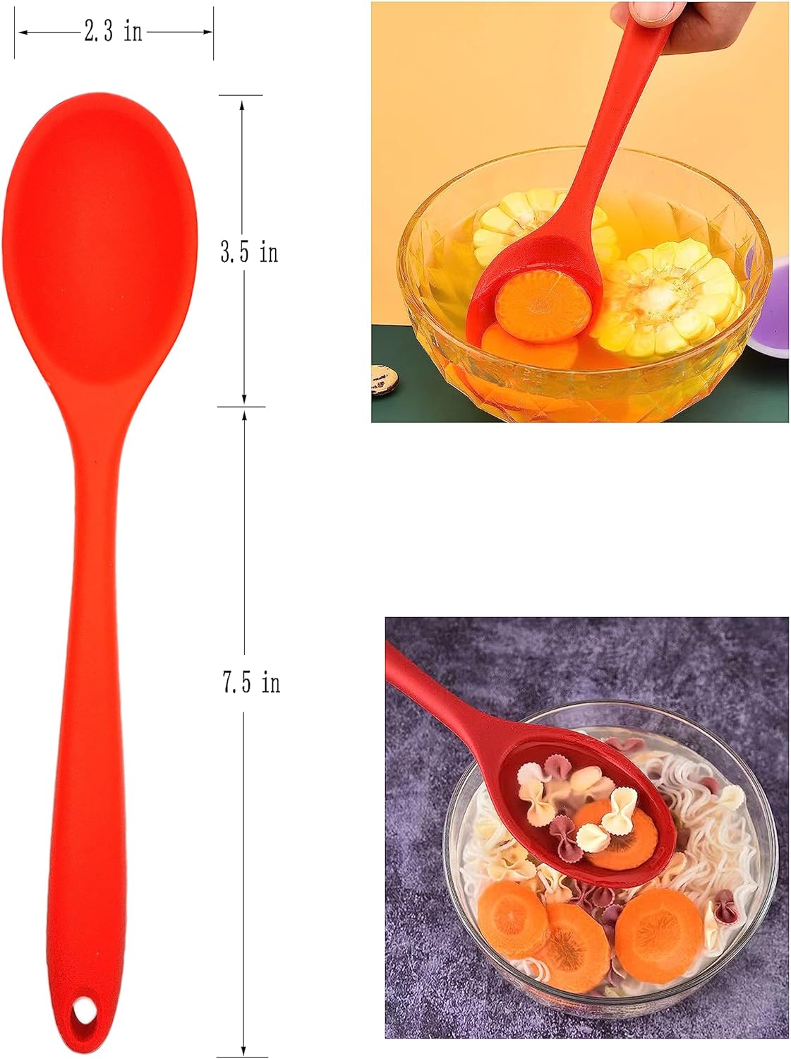 Red Silicone Kitchen Cooking Utensil Sets, Nonstick Heat Resistant Cooking Tools for Cookware