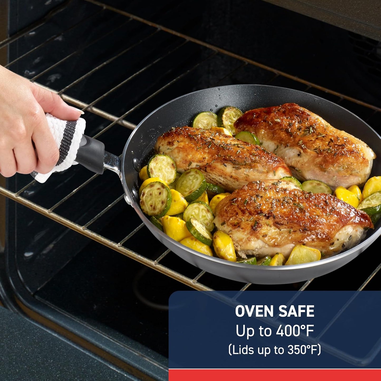T-fal Experience Nonstick Fry Pan, 12.5 Inch, Black, Induction, Oven Broiler Safe 400F
