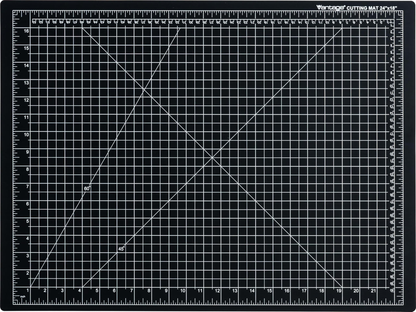 Dahle Vantage 10792 Double-Sided Premium Self-Healing Cutting Mat, 18"x24", 1/2" Grid, 5 Layers for Max Healing, Perfect for Crafts & Sewing, Black