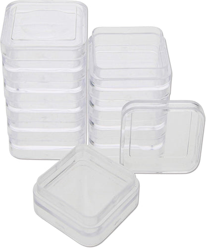 The Beadsmith Personality Case, 2 Clear Square Stacker Jars for Storage of Small Items, Crafts, and Jewelry
