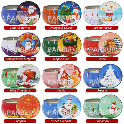 12 Pack Christmas Scented Candles, 2.5OZ Jar Candles, 12 Christmas Fragrances Scented Candle Set for Women, 12 Hour Burning Time, Candle Gift for Mom, Grandma, Teacher, Coworks
