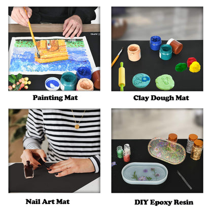 SAPID Extra Large Silicone Sheet for Crafts 23.6" x 31.4", Thick Silicone Jewelry Casting Mats, Nonstick Nonslip Silicon Mat for Epoxy Resin, Art Painting, Heat Resistant Counter Mat (Black)