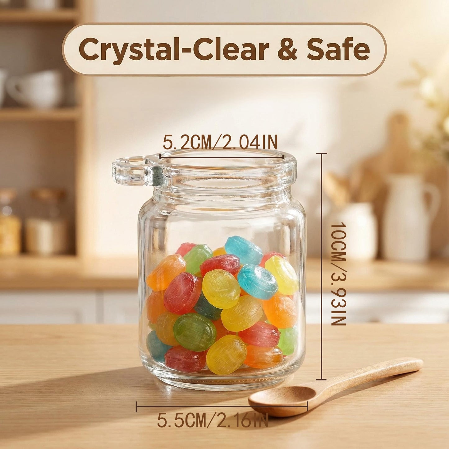 8Pcs Bath Salt Container 8.5oz/250ml Glass Jars with Lids and Spoon Bath Salt Jar Reusable Thick Glass Storage Storage Containers with Spoon for Home Kitchen Keeps Food Oats Candy