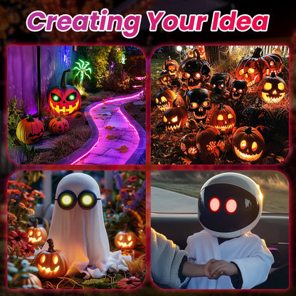YnGia Led Eyes for Mask Skeleton Ghost Black Cat Spider Pumpkin Spooky Tree, EL Panels Light for Cosplay DIY Themed Party Decor (Blue, 20mm)