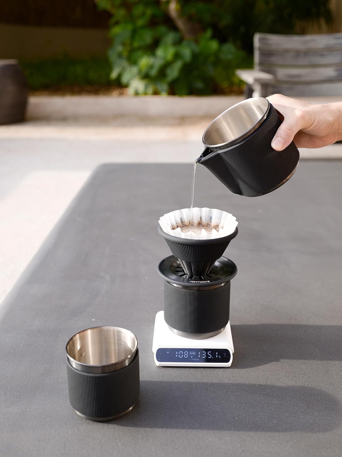 Set, Set, V60 304 Normcore Travel Pour Over Portable Pour Over Coffee Maker Single Cup Travel Coffee Dripper, Use