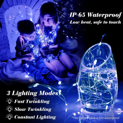 ZGWJ Fairy Lights - 12 Pack Battery Operated 7ft Mini LED String Lights | Silver Wire, 3 Modes for DIY Decor
