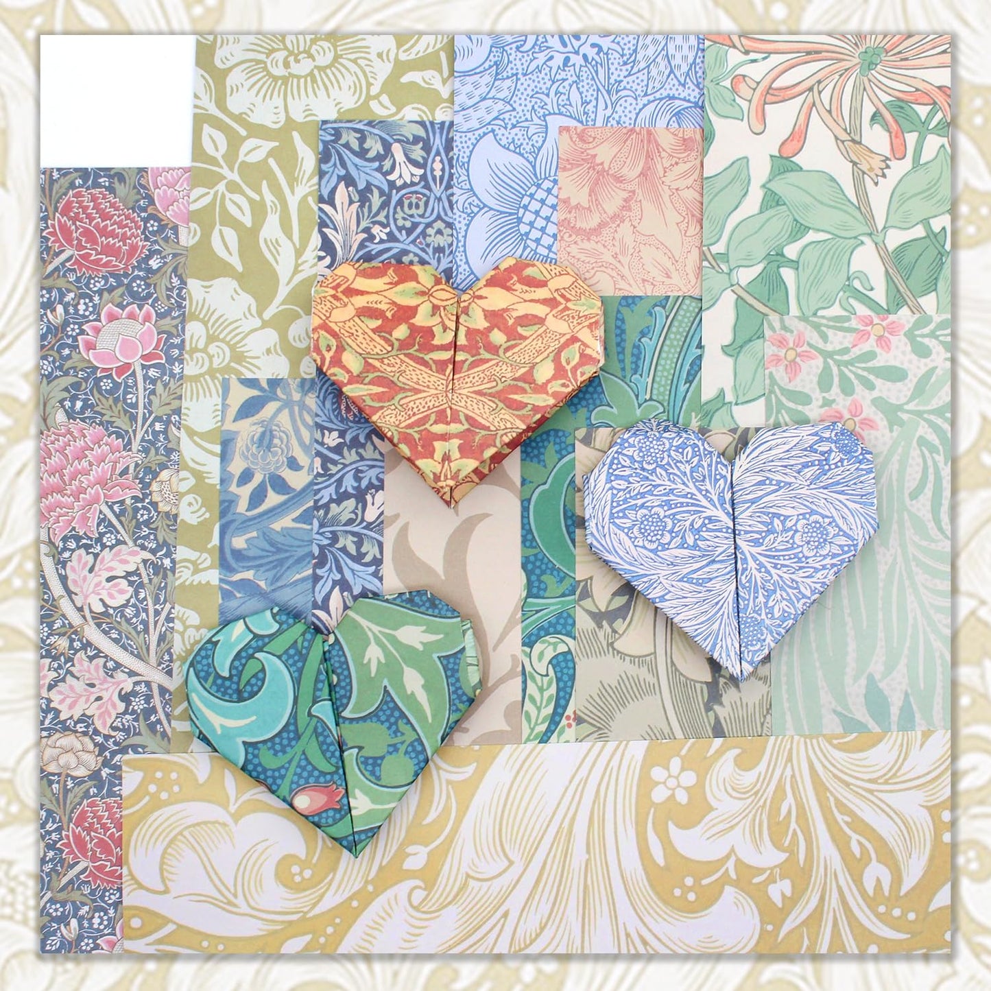 24 Sheets Scrapbook Paper 12" Double-Sided Photo Backdrop Bohemian Patterned (Floral Design J)