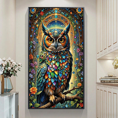 JATOK Large Diamond Art Kits for Adults, Full Round Drill Owl 5D Diamond Painting Kits for Beginners, DIY Gem Art Crafts Picture for Gift Home Wall Decor, 40x70cm/15.7x27.5inch