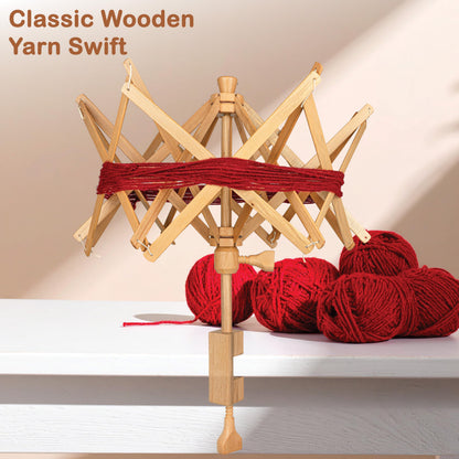Wooden Yarn Umbrella Swift Winder - Rosewood Yarn Skein Holder - Yarn Swift Winder for Crocheting & Knitting (Beachwood Umbrella Swift)