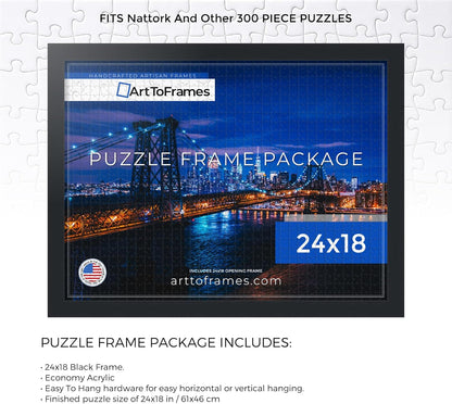 24x18 INCH/61x46 CM 300 1.25 Inch (PuzzleFRBW72079-24x18) ArtToFrames Black Frame for Piece Puzzles.This Custom MDF
