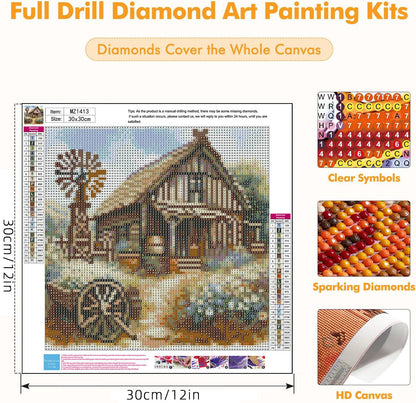 Axquilon 4 Pack Diamond Art Kits for Adults - Diamond Painting Kits for Adults Beginner, DIY 5D Full Drill Gem Art for Home Wall Decor 12x12 inch