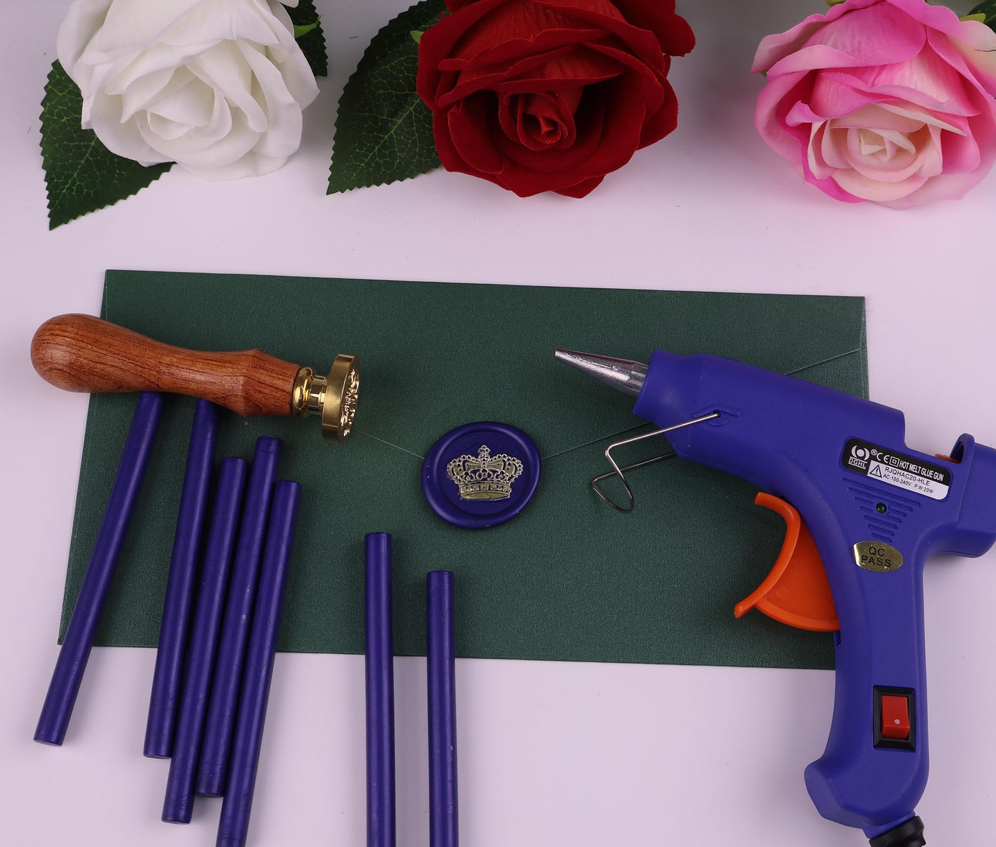 30 Pieces 7mm Sealing Wax Sticks for Glue Gun,PORXFLY Mini Wax Seal Sticks Great for Seals Stamp,Cards Envelopes,Wedding Invitations,Gift Wrapping,Wine Packages (Cerulean Blue)