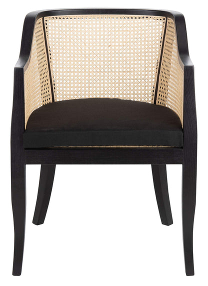 SAFAVIEH Home Collection – Rina Black & Natural Solid Wood Dining Chair with Cane Accents, Fully Assembled (DCH9501D)
