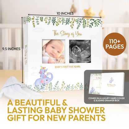 Only Zest Keepsake Baby Memory Book for Boys and Girls - First 5 Years Baby Book Journal with Photo Album - Scrapbook Kit for Milestones, Gender Neutral Gifts