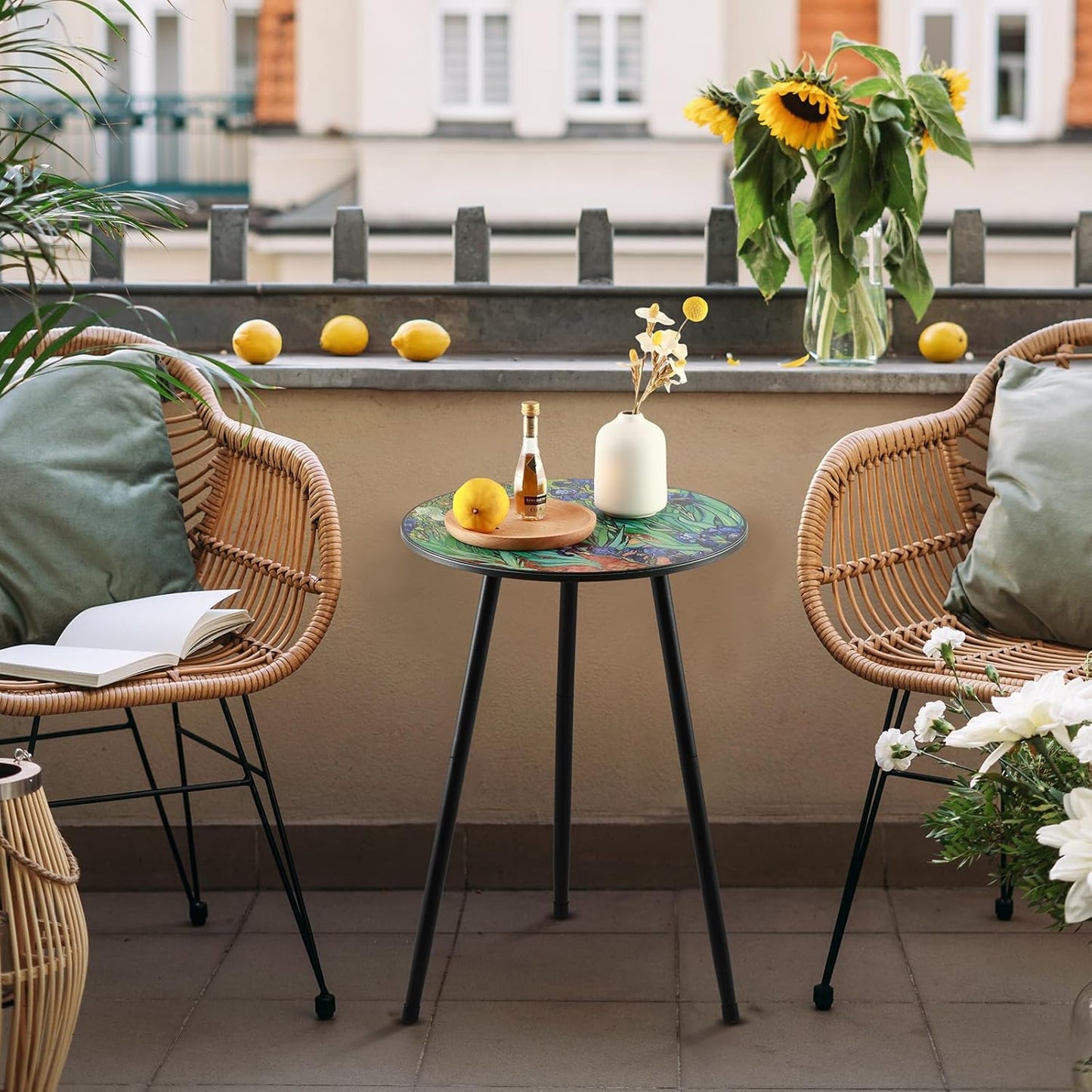Outdoor Side Table Patio Side Tables for Outside End Tables Small Outdoor Table Round Patio Coffee Table Modern Metal