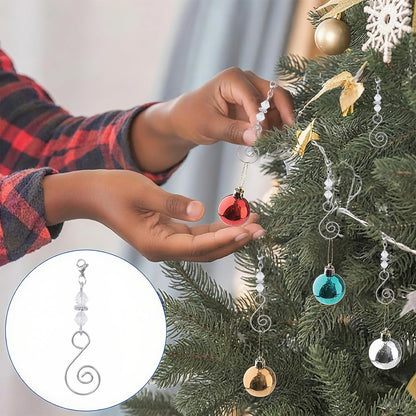 20 INCREWAY Pcs Lobster Knot Christmas Hook Decorative with Lobster Claws Hanging Metal Wire Clear Rhombic Crystal