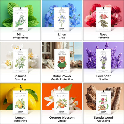 12 Packs Closet MYARO Baby Powder Scent Sachets Room Air Freshener for Drawer Clothes Storage Small Space Odor