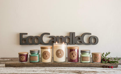 ECO CANDLE CO. Recycled Candle, Crushed Cranberry, 6 oz. - Scents of Fresh Cranberries, Apples, Citrus, Clove & Cinnamon - 100% Soy Wax, No Lead, Kraft Paper Label & Lid, Hand Poured, Phthalate Free