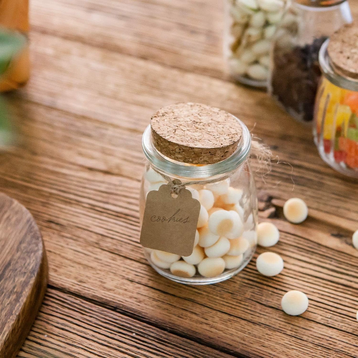 Brajttt 40 Pack, 7 oz Glass Mini Yogurt Jars Favor Jars With Cork Lids, Pudding Containers, Mason Wedding Favors Honey