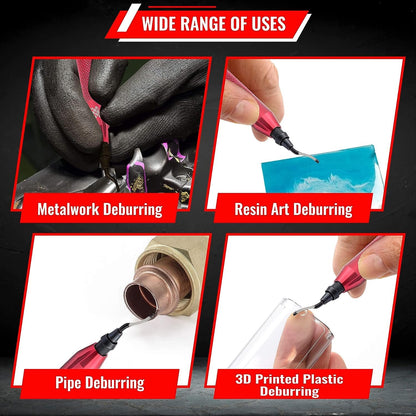 AFA Tooling - Deburring Tool with 30 Extra High Speed Steel Swivel Blades - Works on Metal, Resin, PVC Pipes, Copper, Plastic and 3D Printed Edges - Plumbing & 3D Printing Burr Removal Reamer Tool