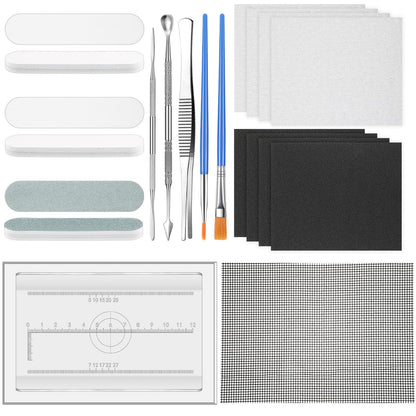 Lasnten 15 PCS Metal Silver Clay Kit, DIY Hand Making Jewelry Making Tool, Precious Metal Clay Essentials Starter Tool Kit