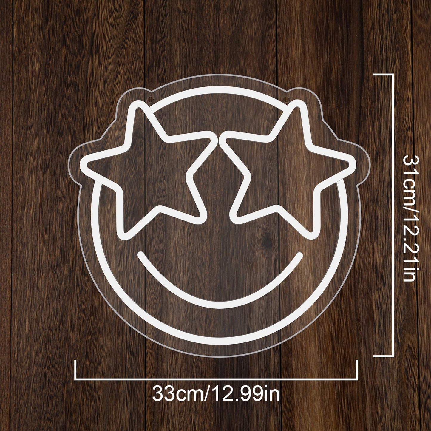 Lightning Eyes Smile Neon Sign – 13"x12.2" LED Wall Light with 5-Level Dimmable Brightness – Fun Room Decor for Bedroom, Dorm, Gaming Room, Bar, Bachelorette, Wedding & Birthday Party (Star Eyes)